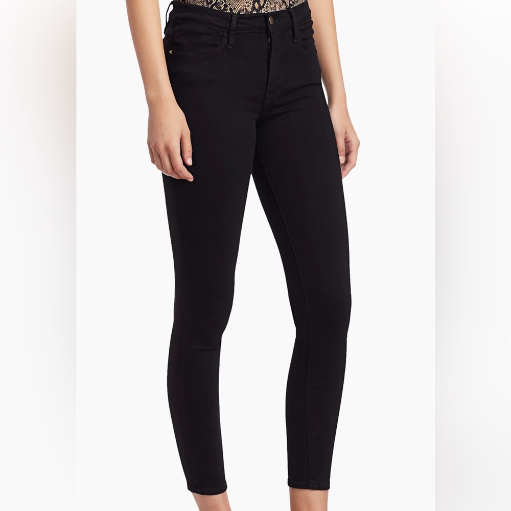 Frame Women's Black de Skinny Jeanne sz 27 inseam 29”‎ ankle